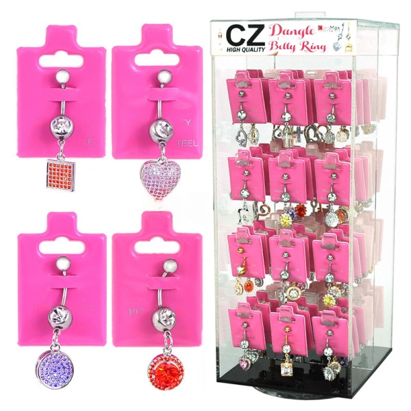 S2581 Piercing Dangle Rotating Stack Display Assorted 72 Pcs