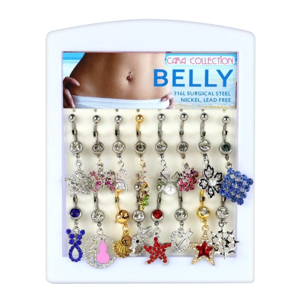 S2583 Belly Navel Piercing Holder Mini Countertop Display Stand 16 Pcs