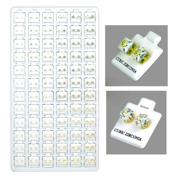 S2601 CUBIC ZIRCONIA GOLD 72pc REFILL TRAY