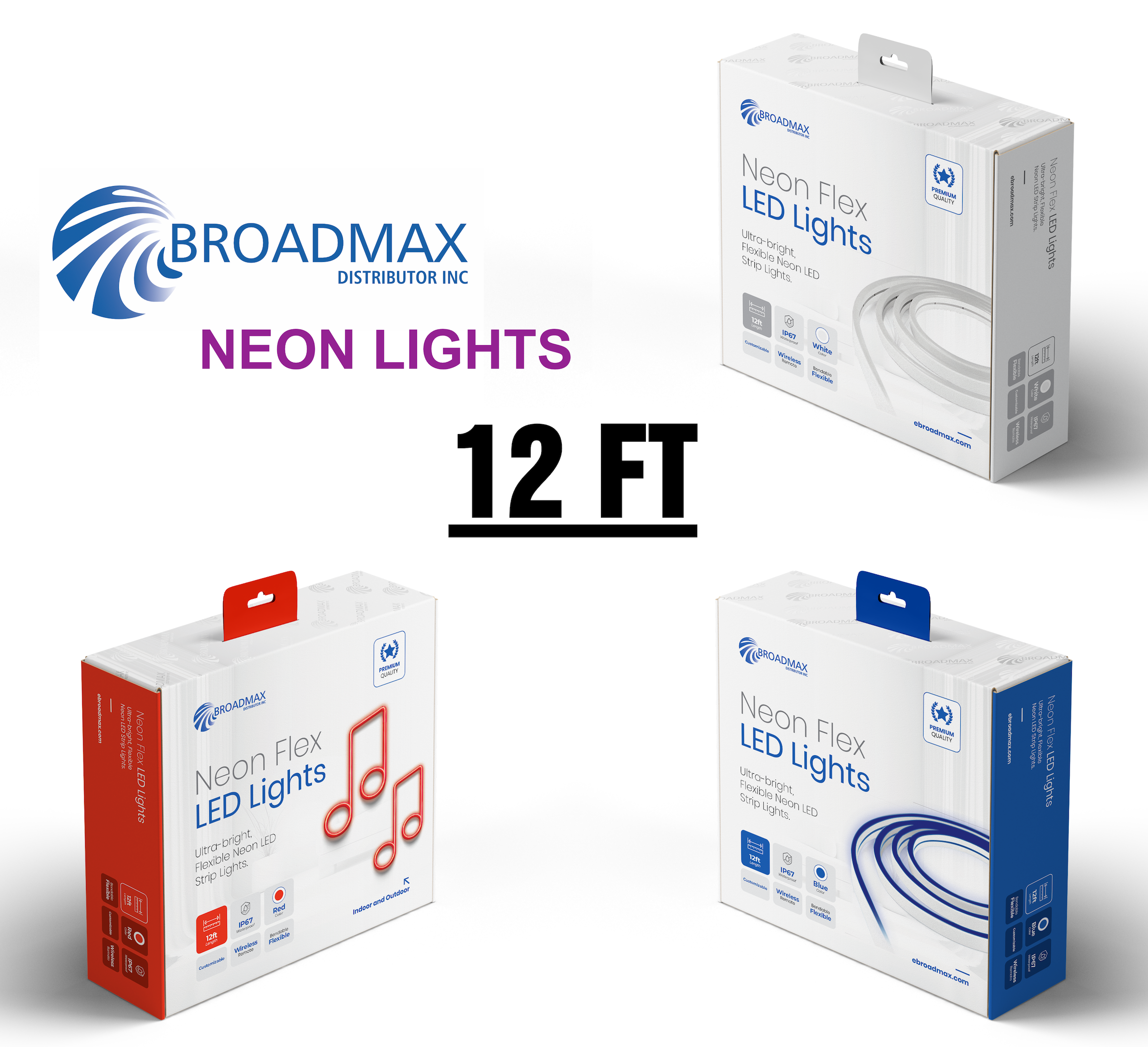 S2435 Broadmax NEON FLEX LED Lights 12ft
